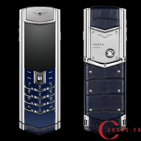 Vertu Signature S Navy Alligator mới 100%